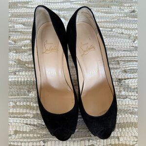 Christian Louboutin Black Suede Heels